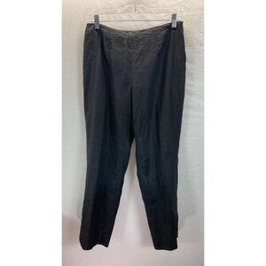 Lauren Ralph Lauren Pants slacks Womens SIze 8 100% Linen Dress Black Minimalist